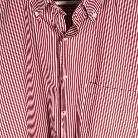 Cassera Mens Sz EU 46 /US 18 1/2 Long Sleeve Red Gray Striped Shirt - Picture 3 of 7